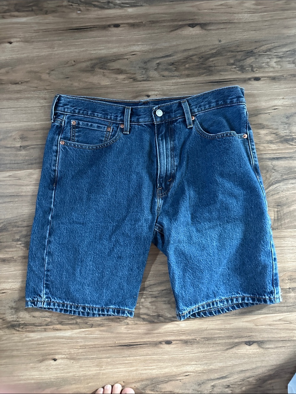 Men's Blue Denim Jean Shorts - Classic Five-Pocket Style